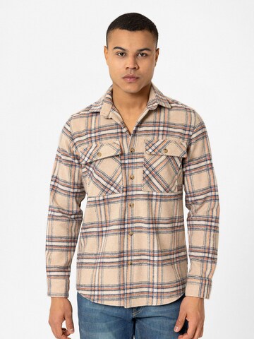 Williot - Ajuste regular Camisa 'Salvatore' en marrón: frente