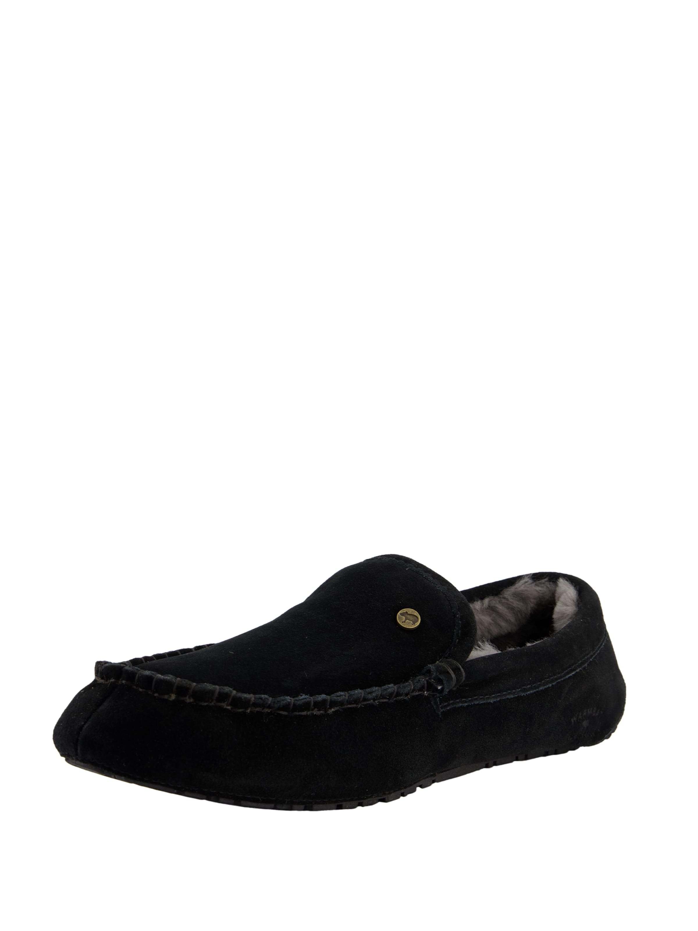 Papuci de casă 'Earlwood' de la Warmbat pe negru: față