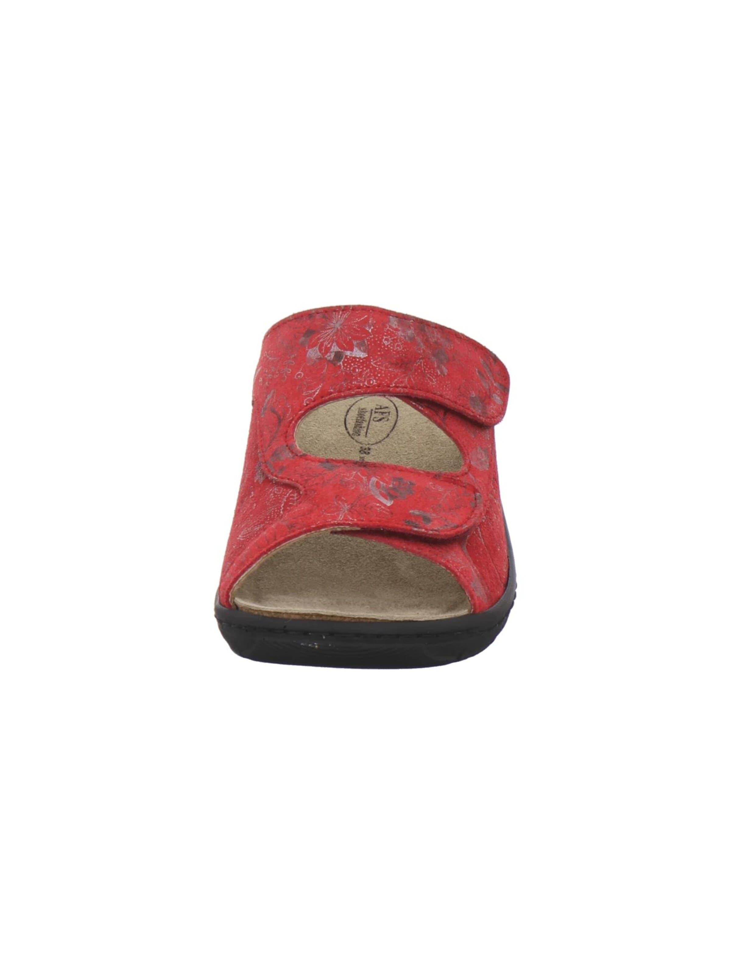 Mule 'Hallux Pantoletten Damen Wechselfußbett rot' AFS-Schuhe en rouge