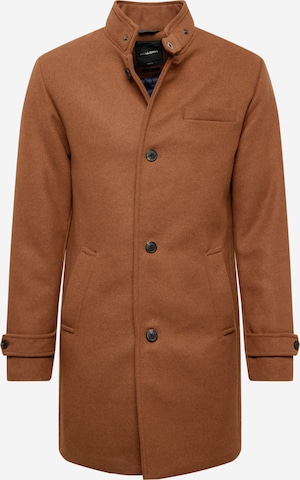 JACK & JONES Between-Seasons Coat 'Melton' in Brown: front