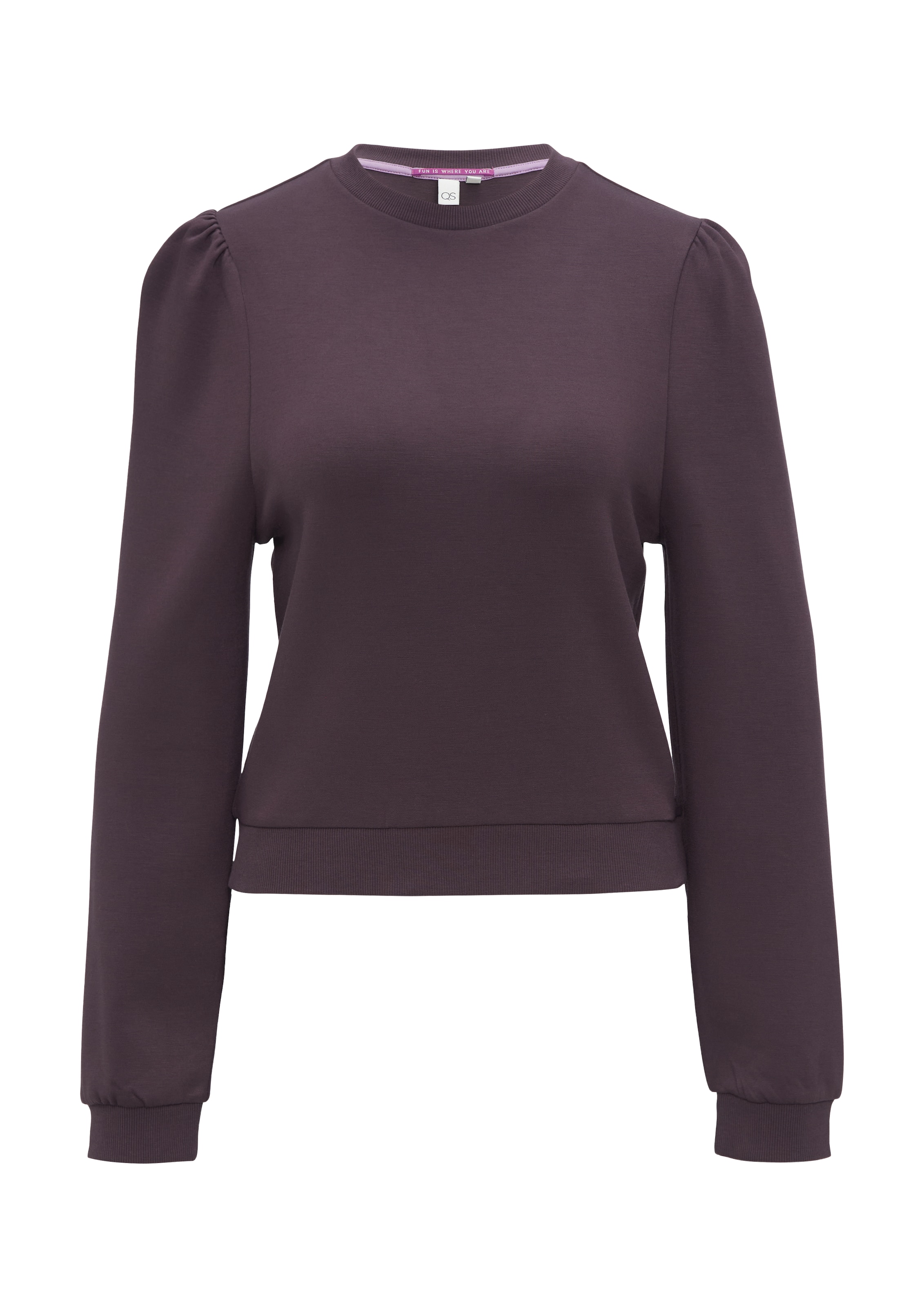 QS Μπλούζα φούτερ σε λιλά: μπροστά