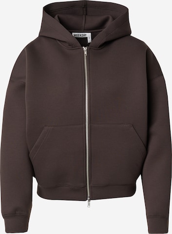 Giacca di felpa 'Scarlet' di WEEKDAY in grigio: frontale