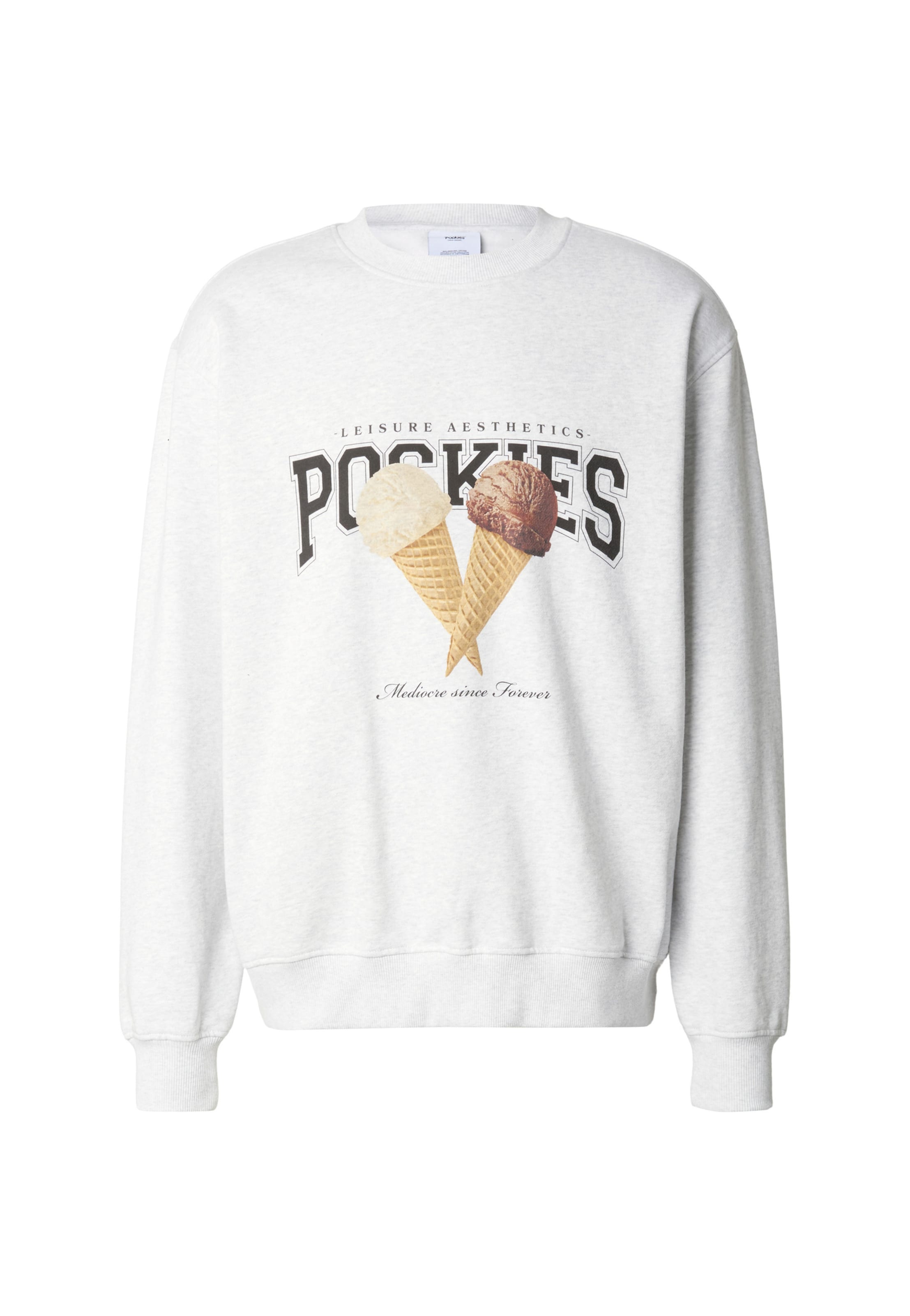 Felpa 'UM Ice Cream' Pockies di colore beige / grigio chiaro / nero, Visualizzazione prodotti