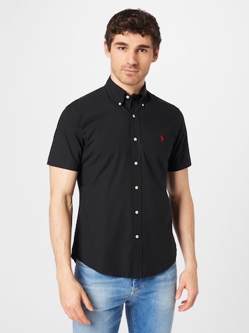 Polo Ralph Lauren Regular fit Πουκάμισο σε μαύρο: μπροστά