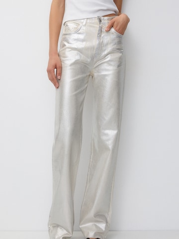 Pull&Bear Loosefit Hose in Silber: predná strana