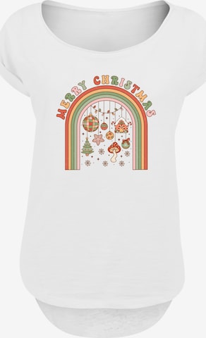 T-shirt 'Merry Christmas Cozy Vibes' F4NT4STIC en blanc : devant