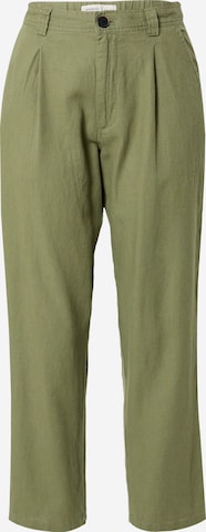 Springfield regular Παντελόνι με τσάκιση 'LINO' σε πράσινο: μπροστά