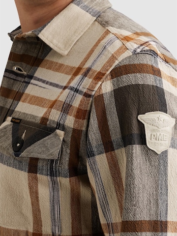 PME Legend Regular fit Skjorta 'Shirt with check pattern and badge' i orange