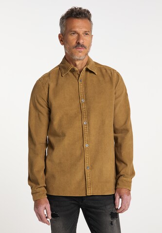 Coupe regular Chemise DreiMaster Vintage en marron : devant