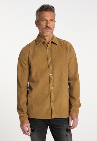 DreiMaster Vintage Regular fit Button Up Shirt in Brown: front