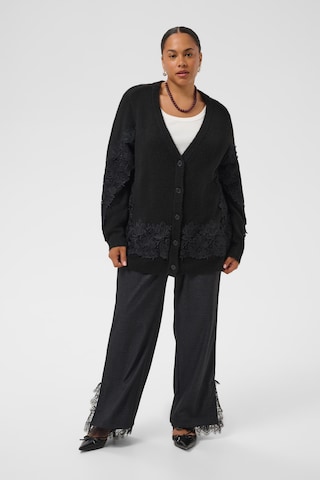KAFFE CURVE Knit cardigan 'Siffa' in Black