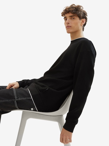 TOM TAILOR DENIM Sweatshirt in Schwarz