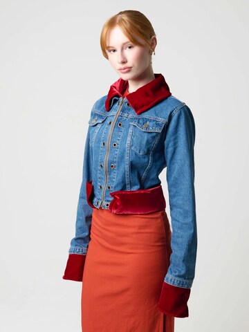 Fenice Between-season jacket 'Denim Velvet Fusion' in Red