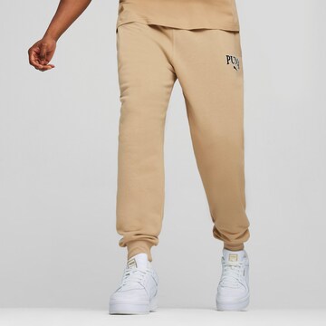 PUMA Tapered Workout Pants 'Squad' in Beige: front