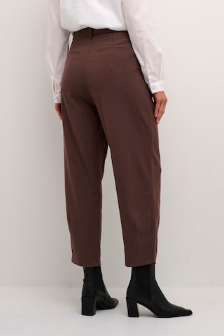 Kaffe Tapered Bandplooibroek 'Merle' in Bruin
