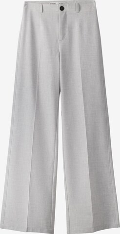 Bershka Wide leg Pantalon in Grijs: voorkant