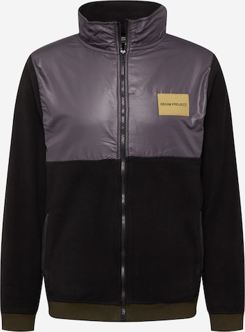 Denim Project Fleece Jacket in Black: front