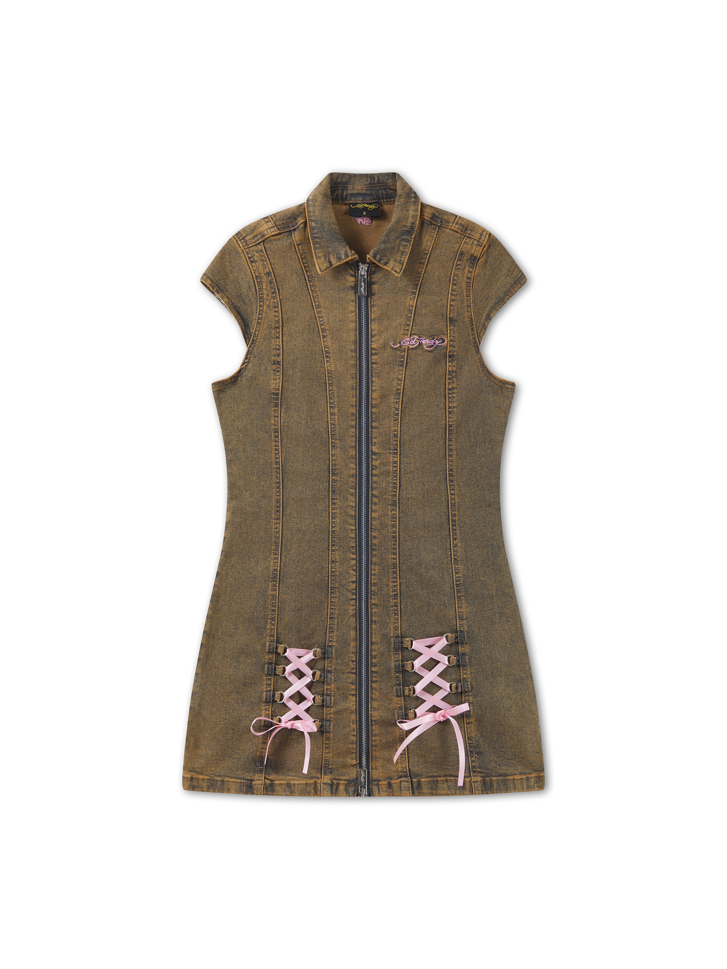Ed Hardy Kleid in Beige: Vorderseite