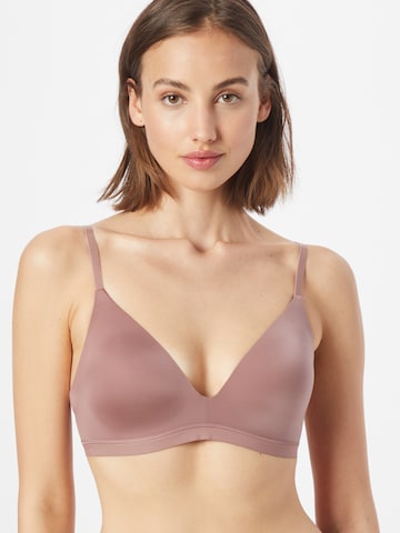 SLOGGI T-shirt Bra 'WOW Comfort' in Brown: front