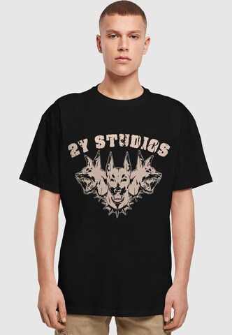 2Y Premium Shirt 'Dobermann' in Zwart: voorkant