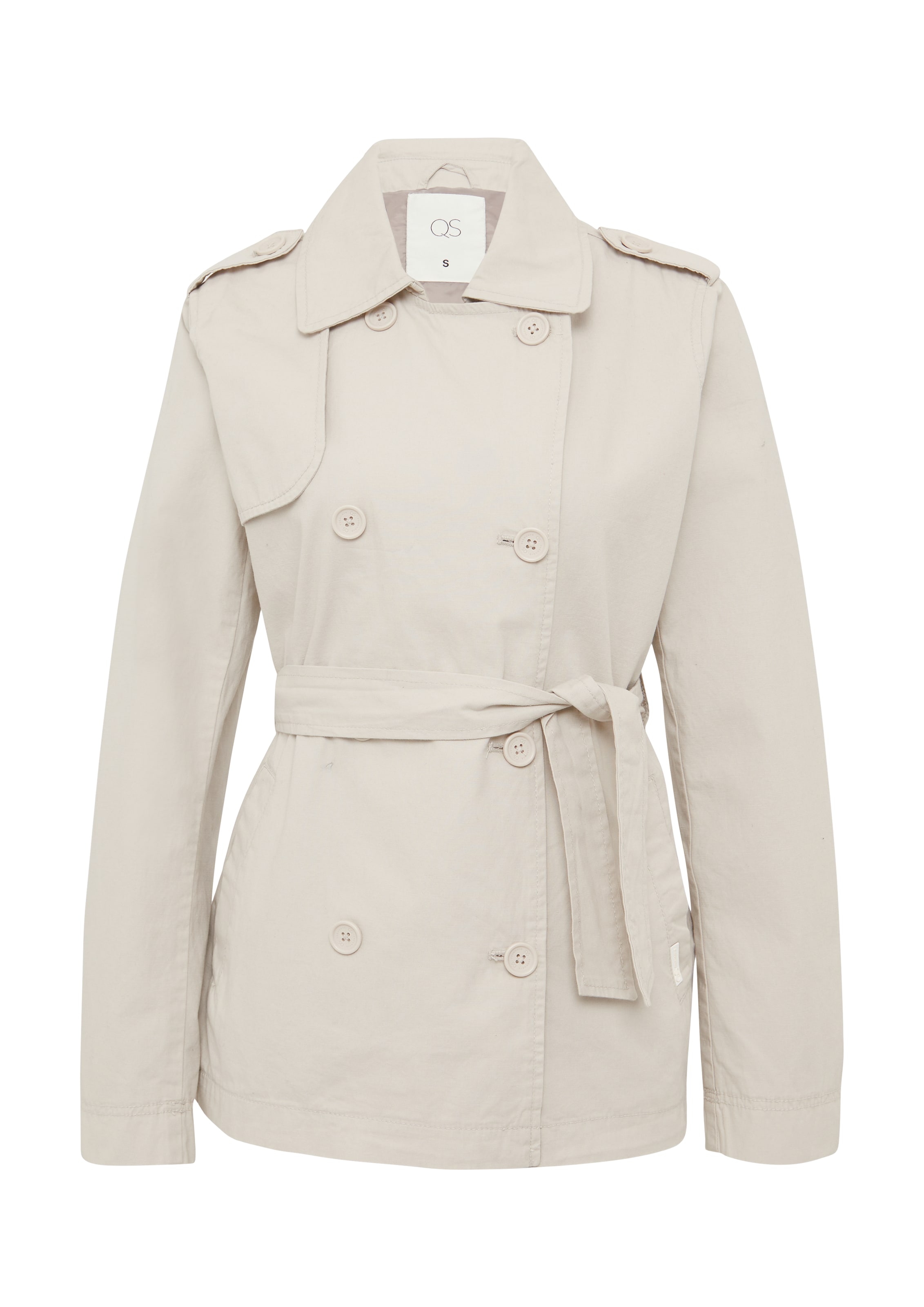 QS Ανοιξιάτικο και φθινοπωρινό παλτό σε μπεζ: μπροστά