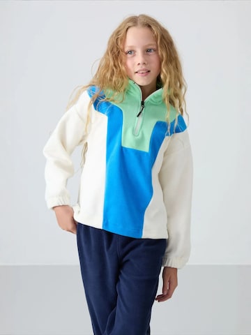 Sweat-shirt 'TOMMY Unisex Jugend-Oversize Color-Blocked Sweatshirt' Tommy Life en mélange de couleurs : devant