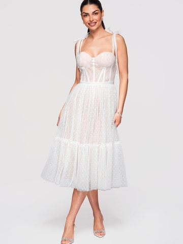 Ombre Dress in White: front