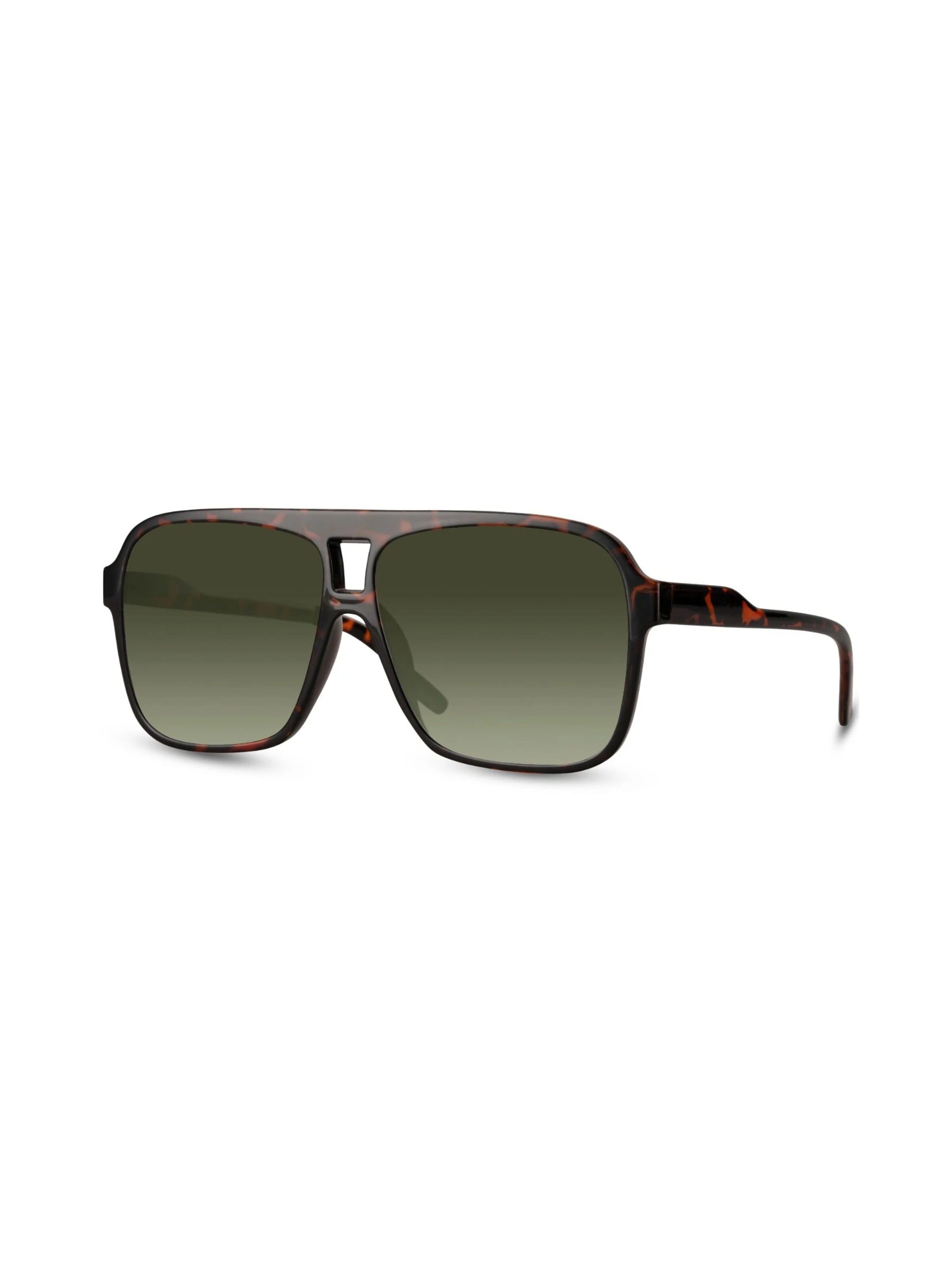 Maxte Sunglasses 'Klassische Klobige Quadratische Sonnenbrille Havana Braun' in Brown: front