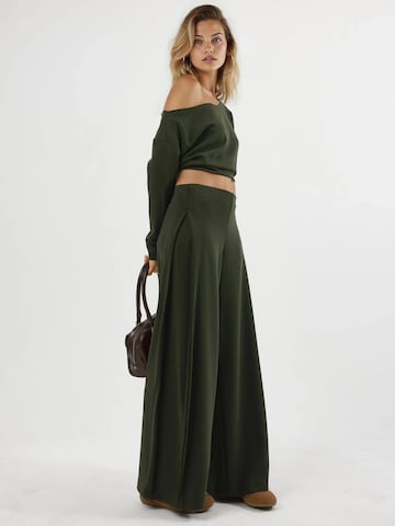 Busem Wide leg Broek in Groen