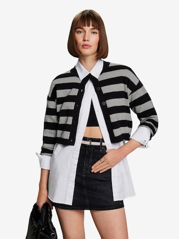 ESPRIT Knit Cardigan in Black: front