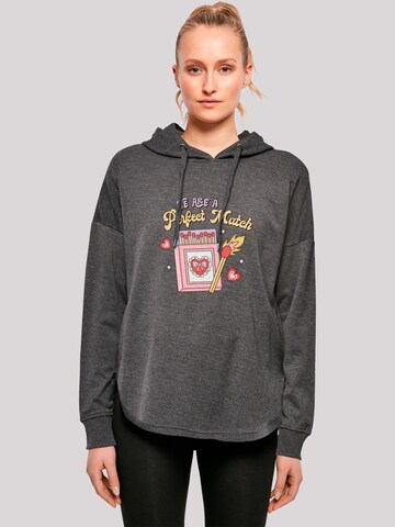 F4NT4STIC Sweatshirt 'We Are A Perfect Match Love' in Grey: front