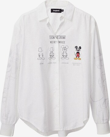 Desigual Blouse 'How To Draw Mickey?' in White: front