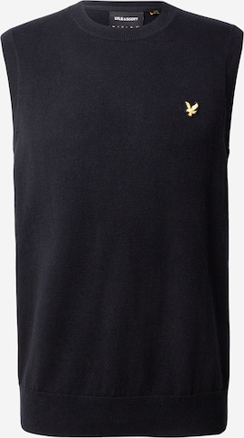 Lyle & Scott Мъжки плетен пуловер без ръкави в черно: отпред