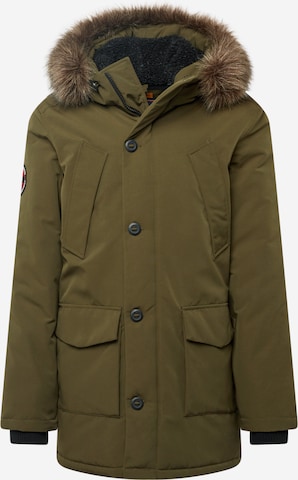 Superdry Winterparka 'Everest' in Groen: voorkant