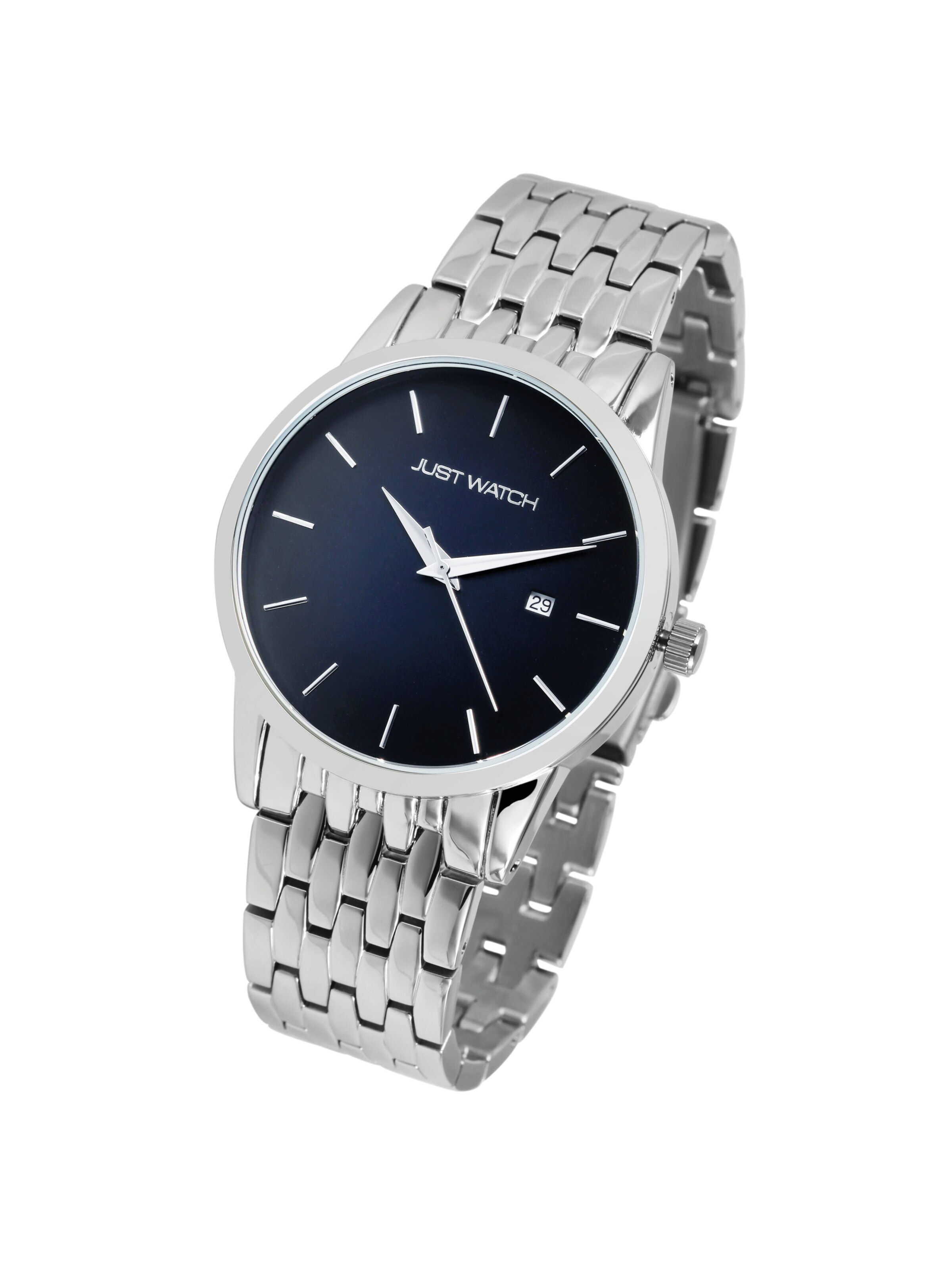 Just Watch Analoguhr 'Kader, Datumsanzeige'‌‌‌‌ in Silber: Vorderseite
