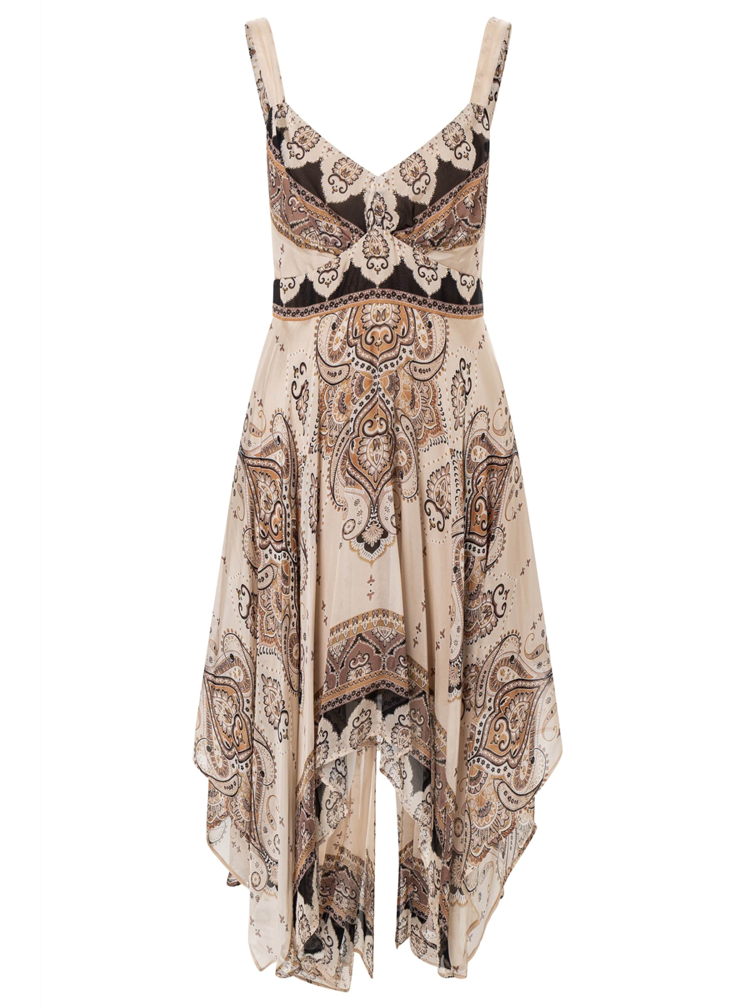 Ana Alcazar Robe 'Deana' en beige / camel / noisette / noir, Vue avec produit