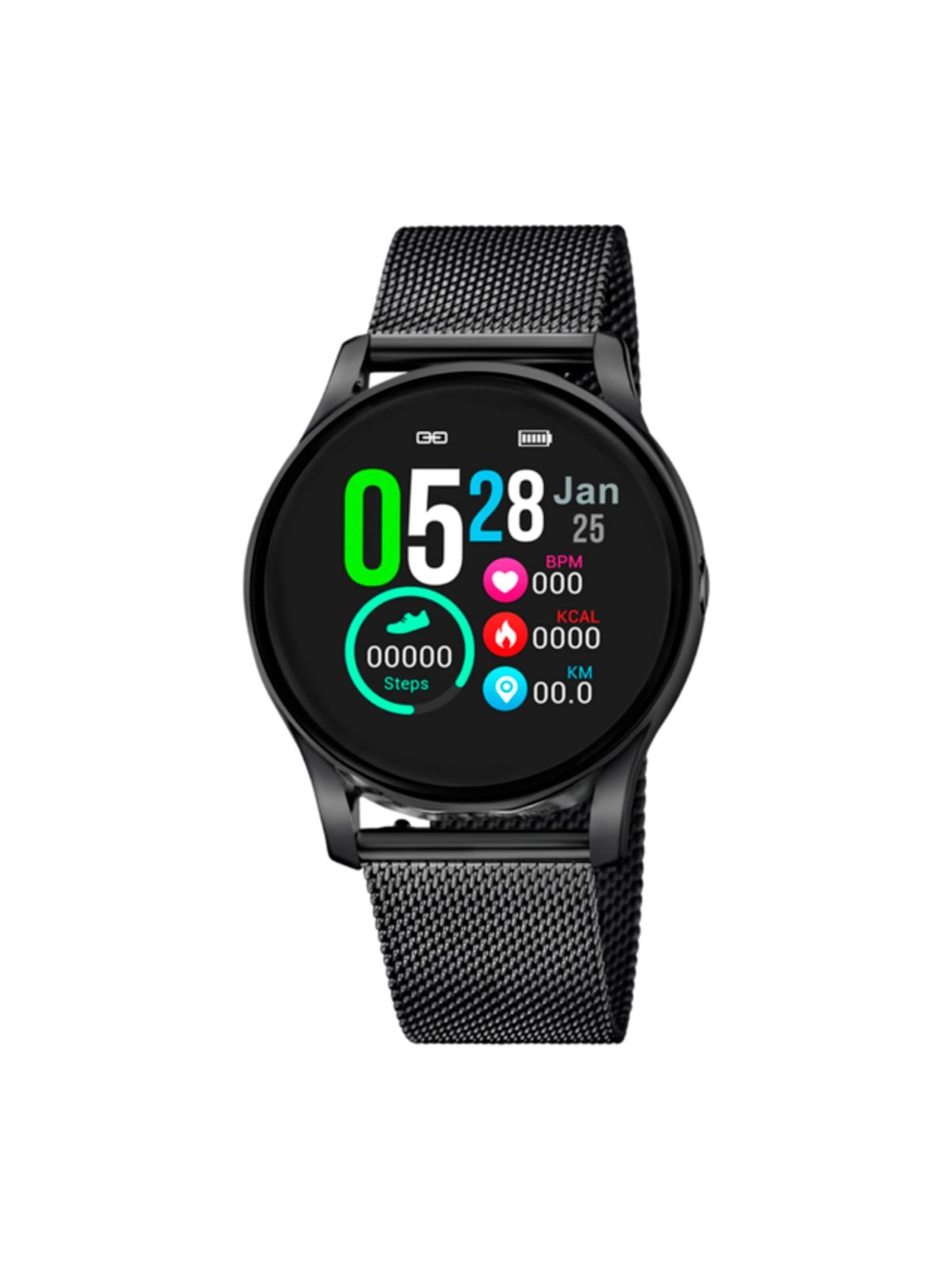 Montre digitale Lotus en noir : devant