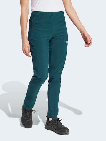 žalia ADIDAS TERREX Prigludęs Laisvalaikio kelnės 'Essentials': priekis