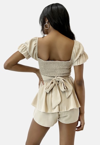 Elara Jumpsuit in Beige