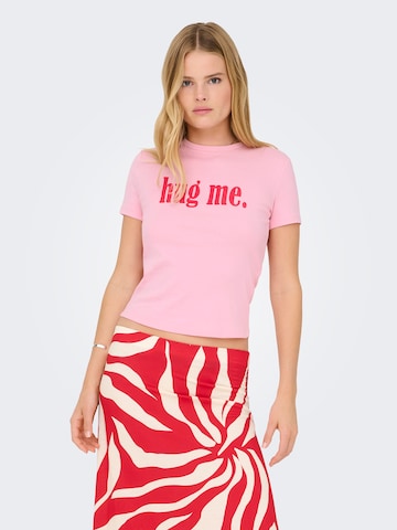 ONLY Μπλουζάκι 'ONLKIRA' σε ροζ: μπροστά