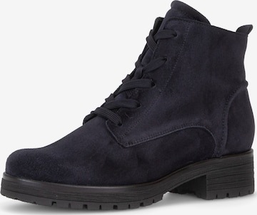 GABOR Lace-Up Ankle Boots in Blue: front