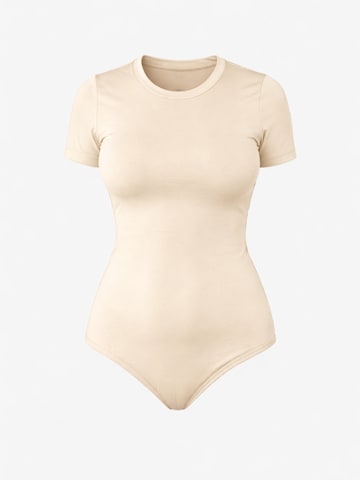 LEAFLETIC - Body 'Leafletic Women’s Short Sleeve Crew Neck Bodysuit' en beige: frente