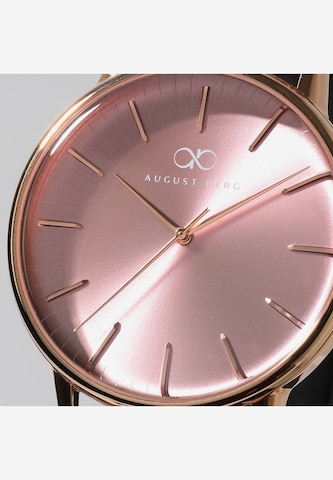 August Berg Analog Watch 'Serenity Ash & OrchidMesh 32mm' in Gold