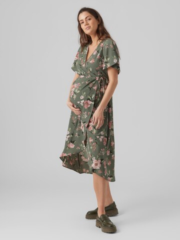 Vero Moda Maternity Obleka 'Saki' | zelena barva
