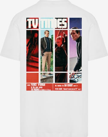 F4NT4STIC Shirt 'TV Times Patrick McGoohan The Prisoner 1967 Cover' in White: front