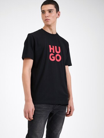 HUGO T-shirt 'Daltorip' i svart: framsida