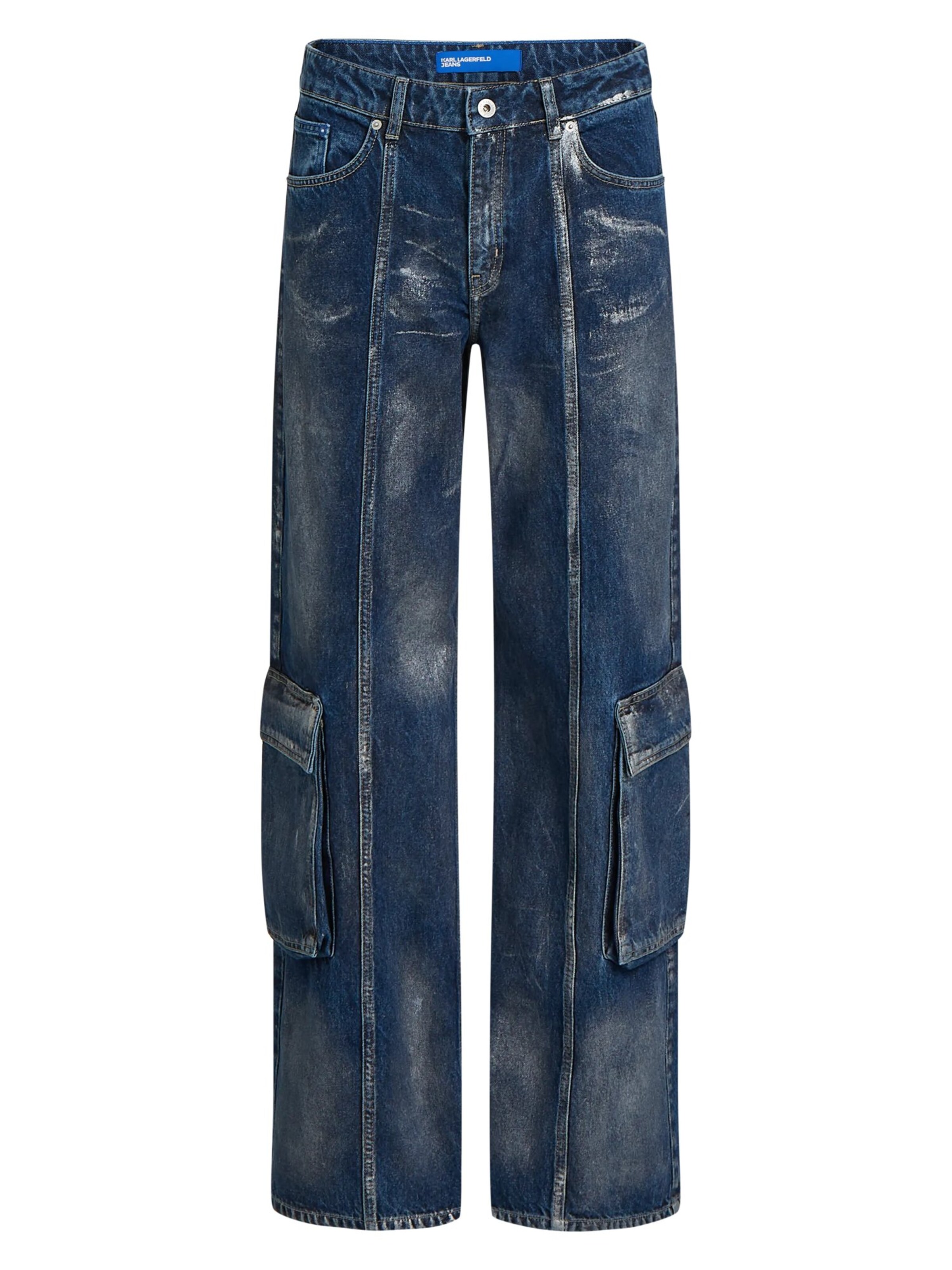 KARL LAGERFELD JEANS Loose fit Cargo jeans in Blue: front