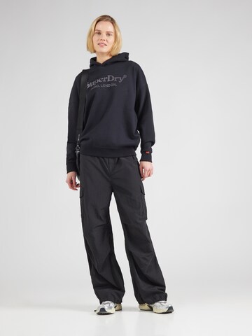 Superdry Sweatshirt 'VENUE METALLIC' in Black