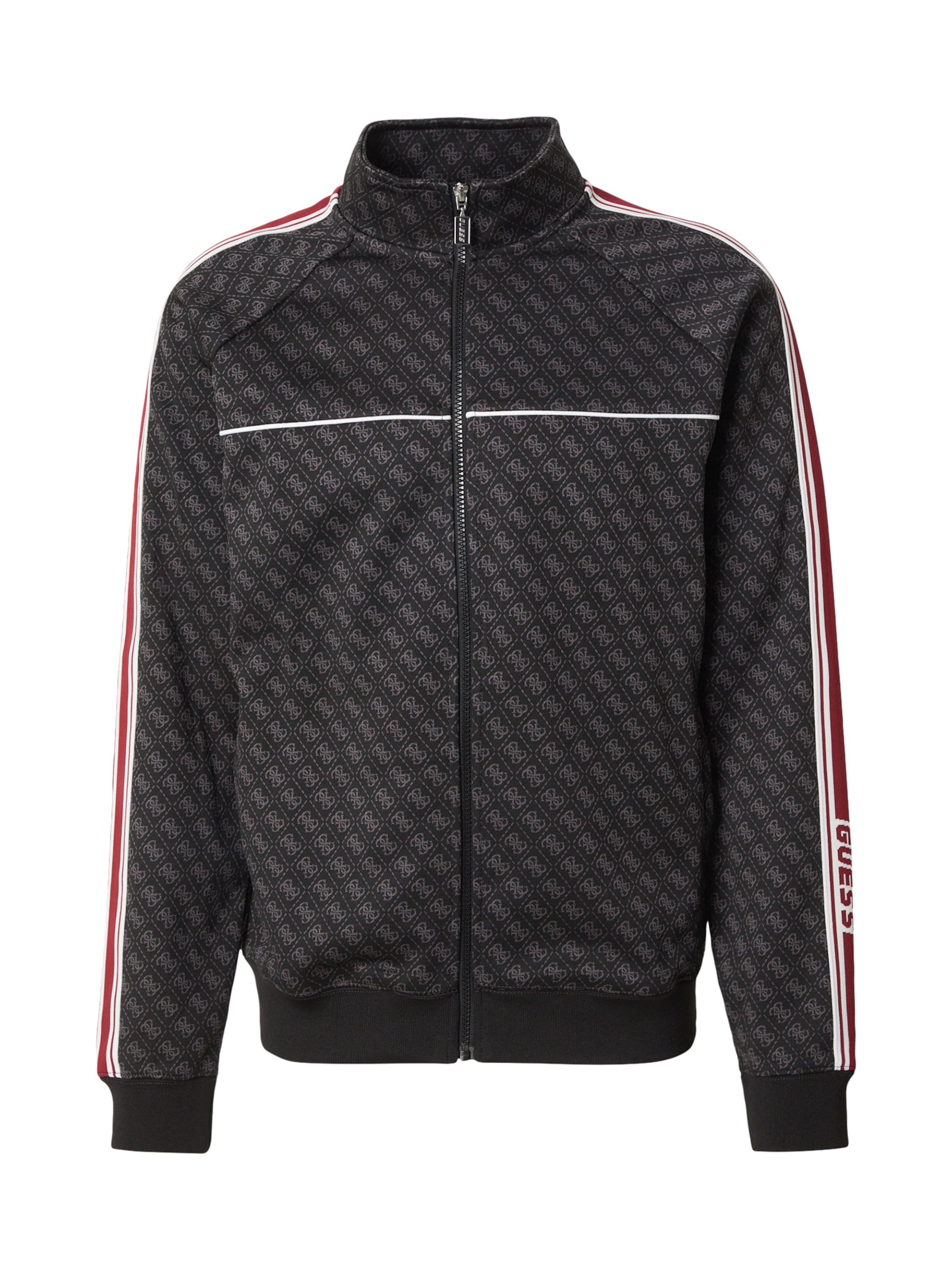 GUESS - Sudadera con cremallera deportiva 'PARIMO' en negro: frente