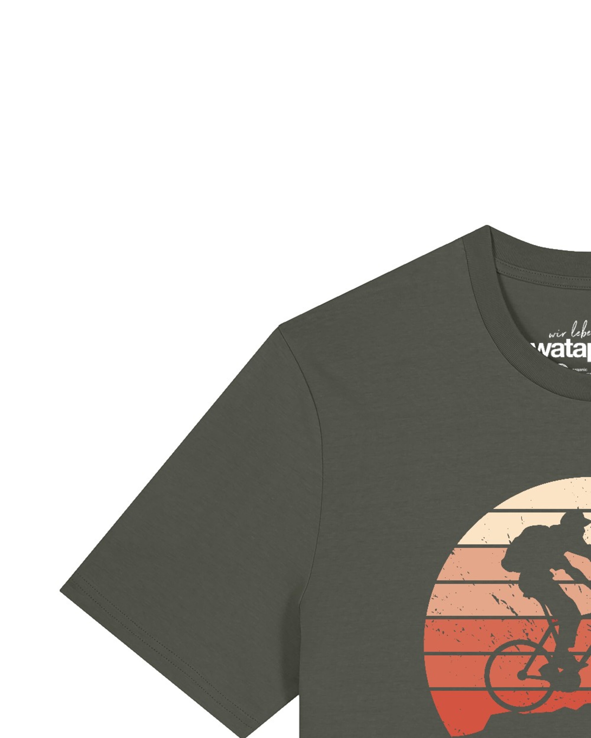 T-Shirt 'Mountainbike Silhouette' Watapparel en vert